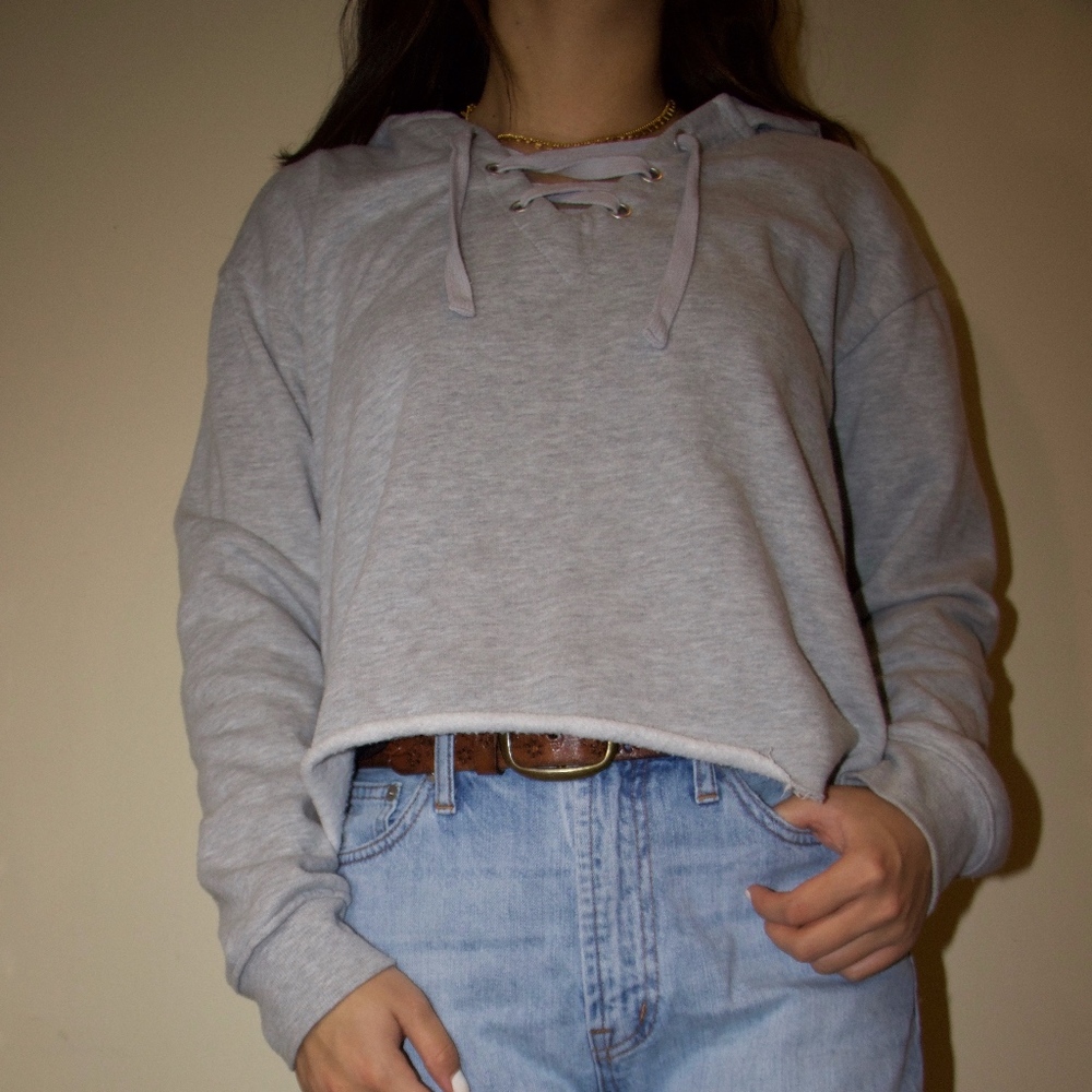 Grey Crop Sweatshirt